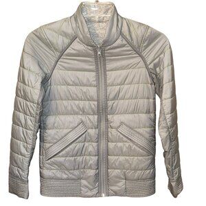 Lululemon‎ The Bomb Bomber Quilted Reversible Jacket Grey Size 2